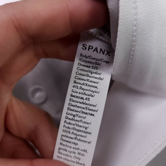 Spanx Cropped Flare Pants Stretch Waist On The Go Shaping Silver Lining Large - Picture 16 of 16